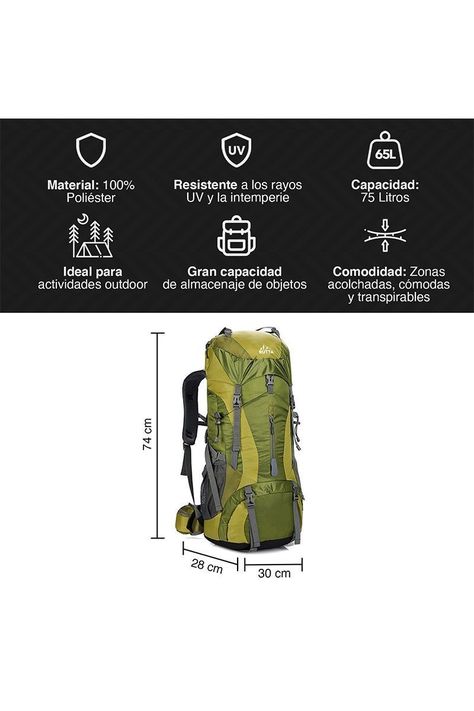 Mochila Outdoor 75 Litros Verde-2