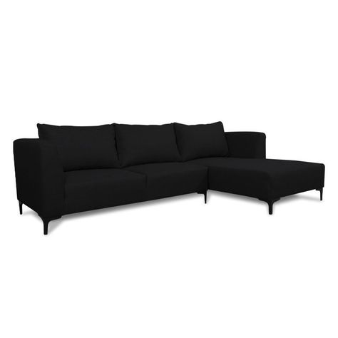 Seccional Suria Chenille Tipo Lino Negro-1