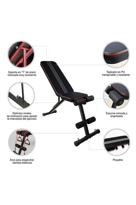 Banco Multifuncional Plegable Reclinable Negro-3