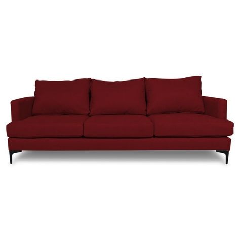Sofá Aldara Chenille Tipo Lino Rojo 3 Cuerpos-0