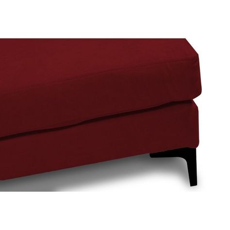 Sofá Aldara Chenille Tipo Lino Rojo 3 Cuerpos-2