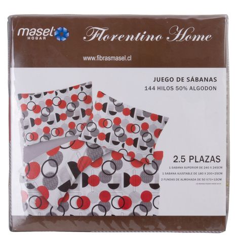 Juego de Sabanas Circulos  2,5 Gris-2