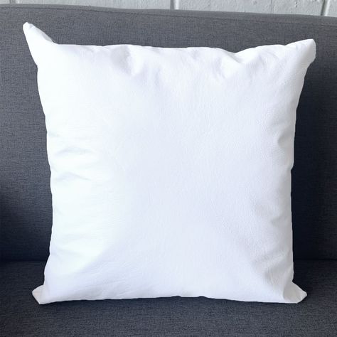 Cojin Decorativo EcoCuero Blanco 60x60 Relleno-1