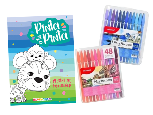 Pack 48 lapices MONAMI + Libro Pinta a tu Pinta-0