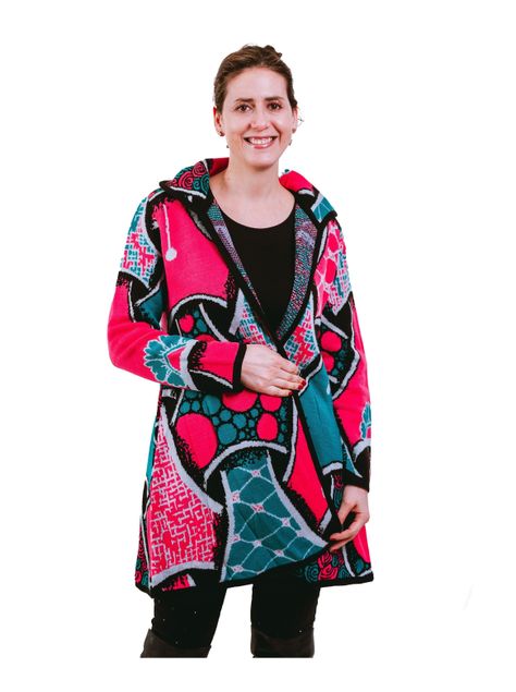 Chaleco Tipo Capa Tejido, Jacquard Tridimensional.-0