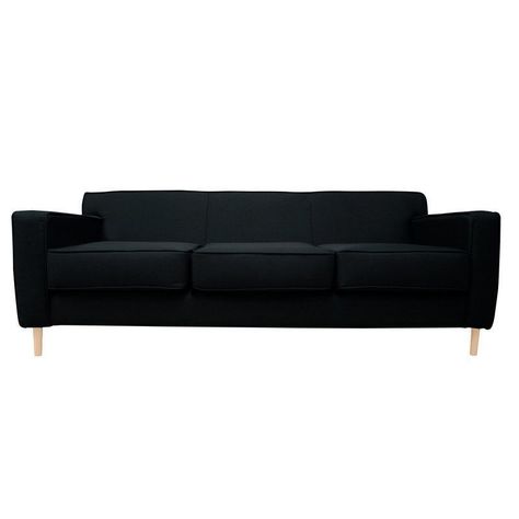 Sofá Lilen Chenille Tipo Lino Negro 3 Cuerpos-0