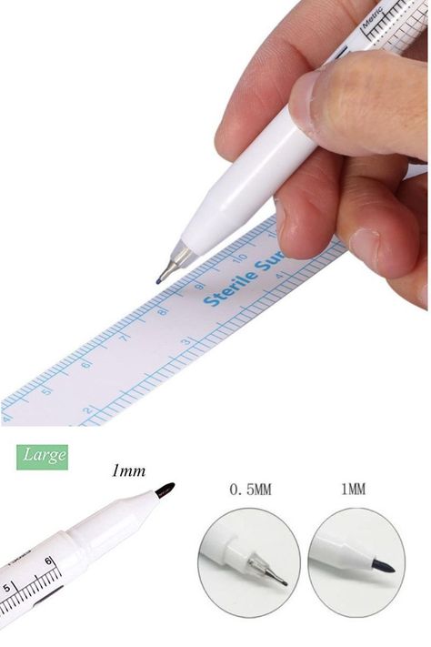 Lápiz Quirúrgico Marcador Estéril Blanco +regla Microblading-2