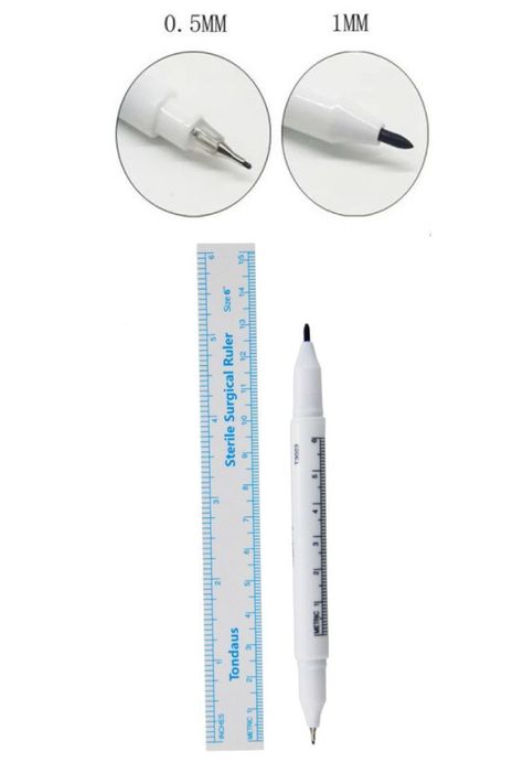 Lápiz Quirúrgico Marcador Estéril Blanco +regla Microblading-3