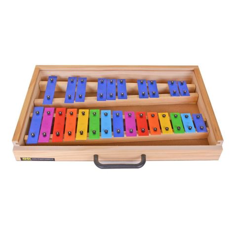 METALOFONO 25 NOTAS COLORES/AZUL - CAJA MADERA RMX-0
