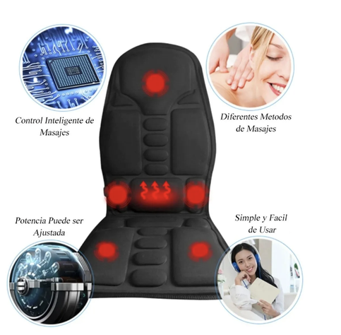 Asiento Masajeador Auto Electrico Masaje Auto Casa 5 Niveles-2