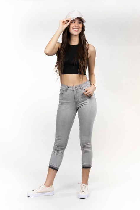 Jeans skinny gris claro Polemic-3