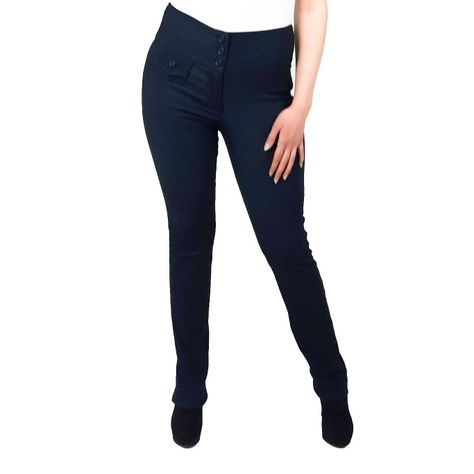 Pantalon  Ajustado Bengal Elasticado Azul Jeans-0