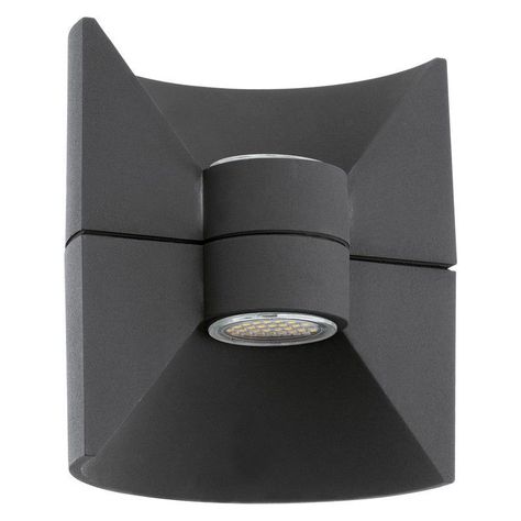 Aplique Antracita acero Redondo Negro Led 2X3W cod.93368-0