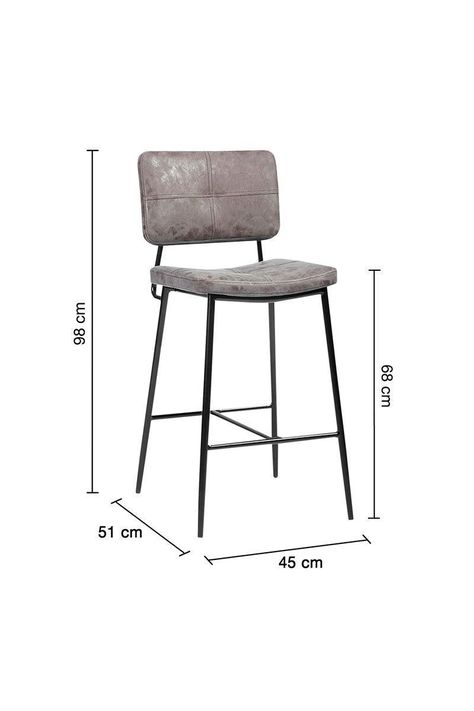 Pack 2 Piso Bar con Espaldar Acolchado Alto Gris-2