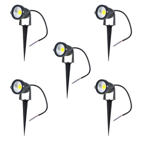 Pack 5 Foco LED Estaca Jardín 5W Cálido-0