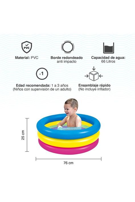 Piscina Infantil Redonda 66 L 25x76 cm Multicolor-2
