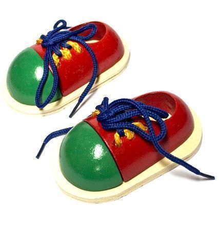 Zapato Didáctico Juguete Madera-0