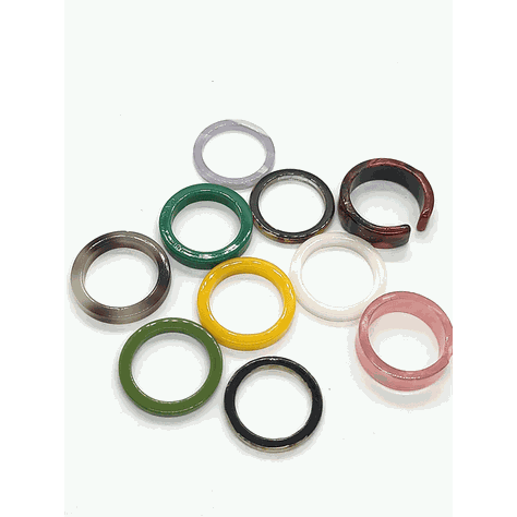 Set 10 Anillos Resina Colores Medidas Varias Juvenil Frescos -0