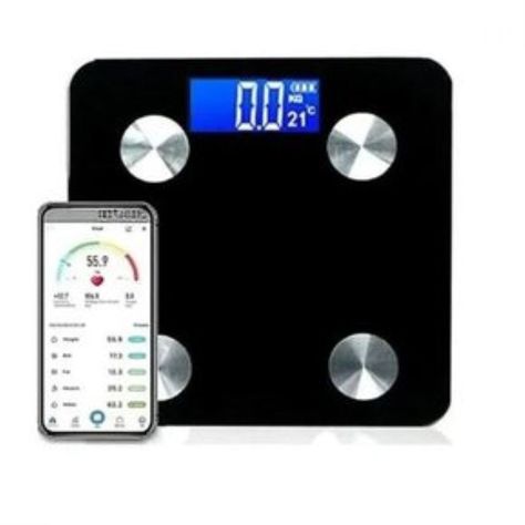 Pesa Balanza De Baño Digital Con Bluetooth Inteigente Negro-2