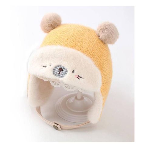 Gorro De Invierno Con Chiporro Para Bebes Amarillo-3