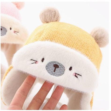 Gorro De Invierno Con Chiporro Para Bebes Amarillo-1