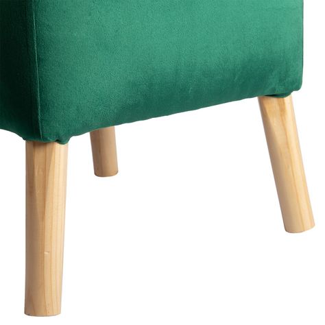 Pouf Alemania Verde Botella Felpa 42x42x43 cm Máxima Design-5