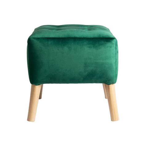 Pouf Alemania Verde Botella Felpa 42x42x43 cm Máxima Design-0