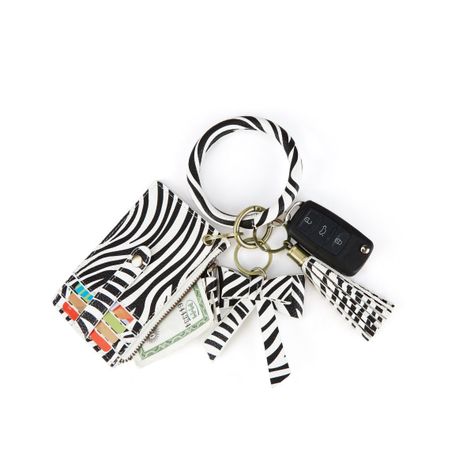 Ecosusi Llavero De Pulsera Para Mujer Con Borla Y Lazo- Zebra
-7