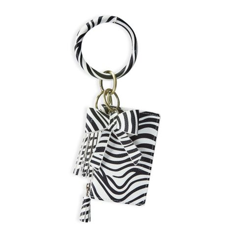 Ecosusi Llavero De Pulsera Para Mujer Con Borla Y Lazo- Zebra
-1