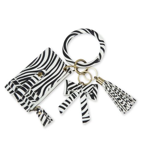 Ecosusi Llavero De Pulsera Para Mujer Con Borla Y Lazo- Zebra
-5