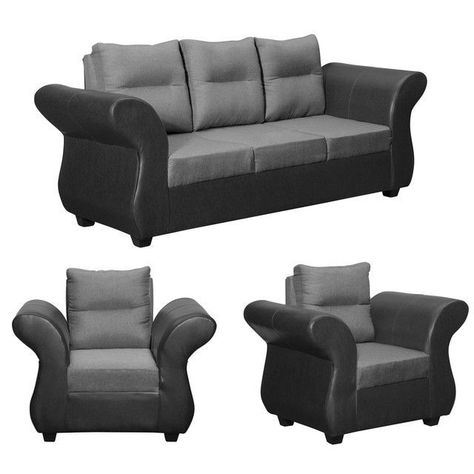 Juego de Living Zara 3.1.1 Tela-Pu Gris-0