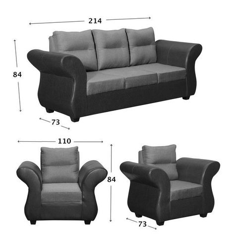 Juego de Living Zara 3.1.1 Tela-Pu Gris-1