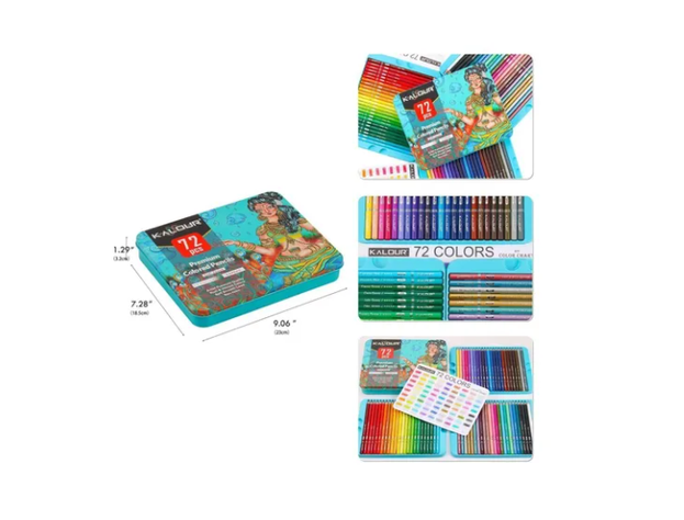 Set 72 Lapices Colores Arte Profesional Dibujo Caja Metálica-1