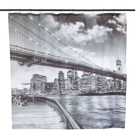 Set Cortina Baño  Bridge Brooklyn 1.80x1.80 cm. -0