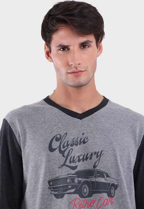 Pijama Largo Cuello En V Arrow P1I2307GR-3