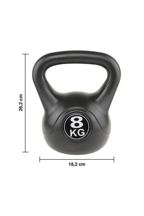 Kettlebell Mancuerna Pesa Rusa Cemento 8 Kg Negro-2