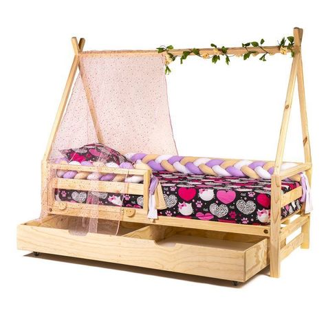 Cama para niños, Cama tipi bh cajonera infantil - 1 plaza-1