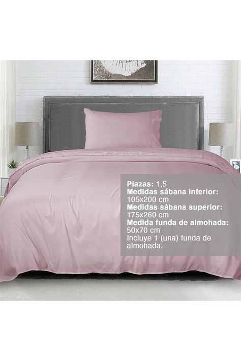 Sábana Broderie 1,5 Plazas Palo Rosa-1