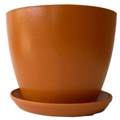 SET MACETA C/PLATO BIO ACTUAL TERRACOTA 24X18-0