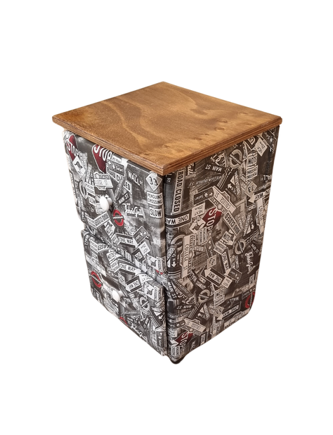Velador Doble Cajón One Whay Eco Cuero-2