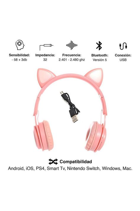 Audífonos Headphones Y08M Rosado-2