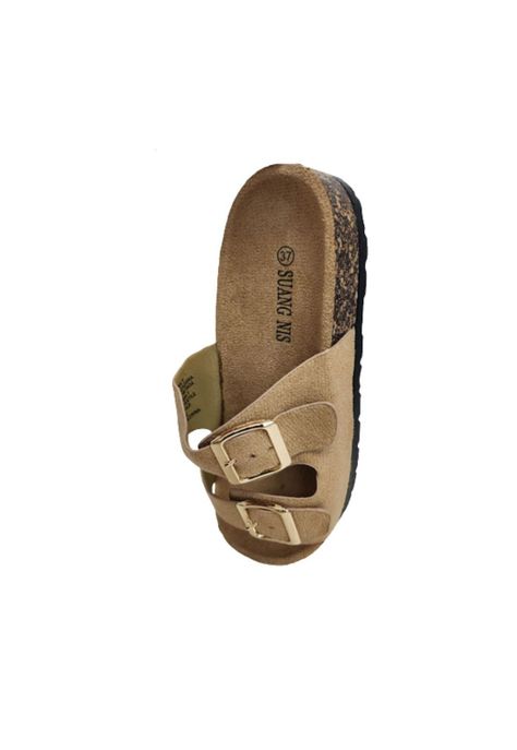 Sandalia Mujer Beige Hebilla-2