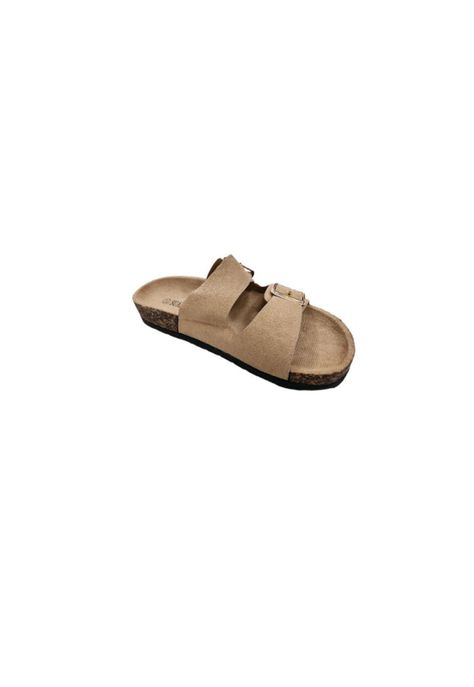 Sandalia Mujer Beige Hebilla-1