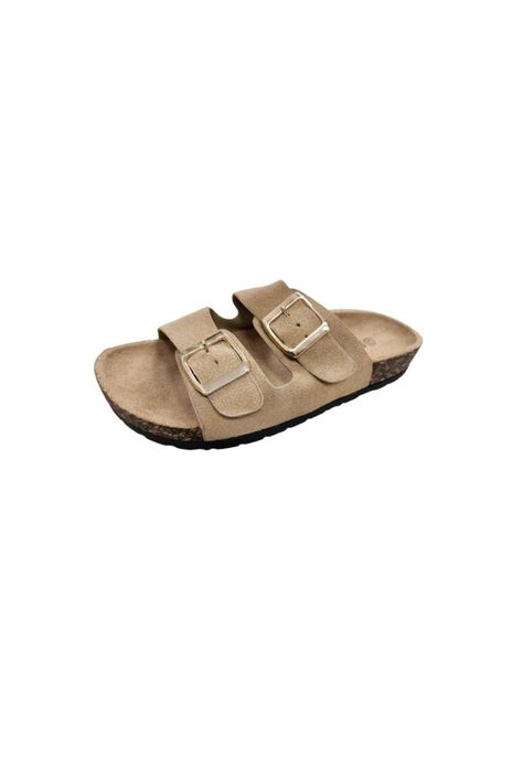 Sandalia Mujer Beige Hebilla-0
