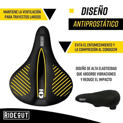 Asiento Sillin Bicicleta Antiprostático Flyrock +Luz Trasera-5
