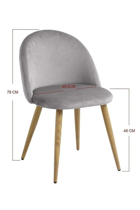 Pack 4 Sillas Comedor Sitial Terciopelo Gris-5