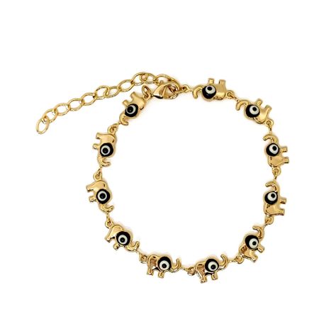 Pulsera Elefantes Enchapado Oro 18K-0