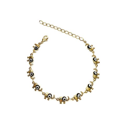 Pulsera Elefantes Enchapado Oro 18K-1