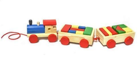 Tren 3 Carros Juguete Madera-0