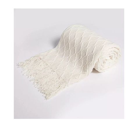 Manta Decorativa Tejida Estilo Nordico Para Sofa Sillon Cama Blanco-3